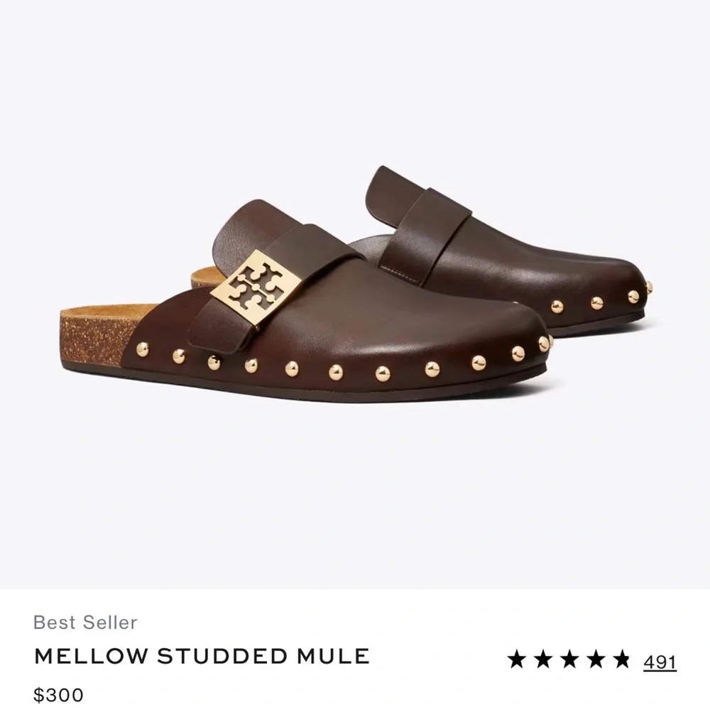 Tory Burch Studded Mellow Mule 8.5 - Picture 1 of 11